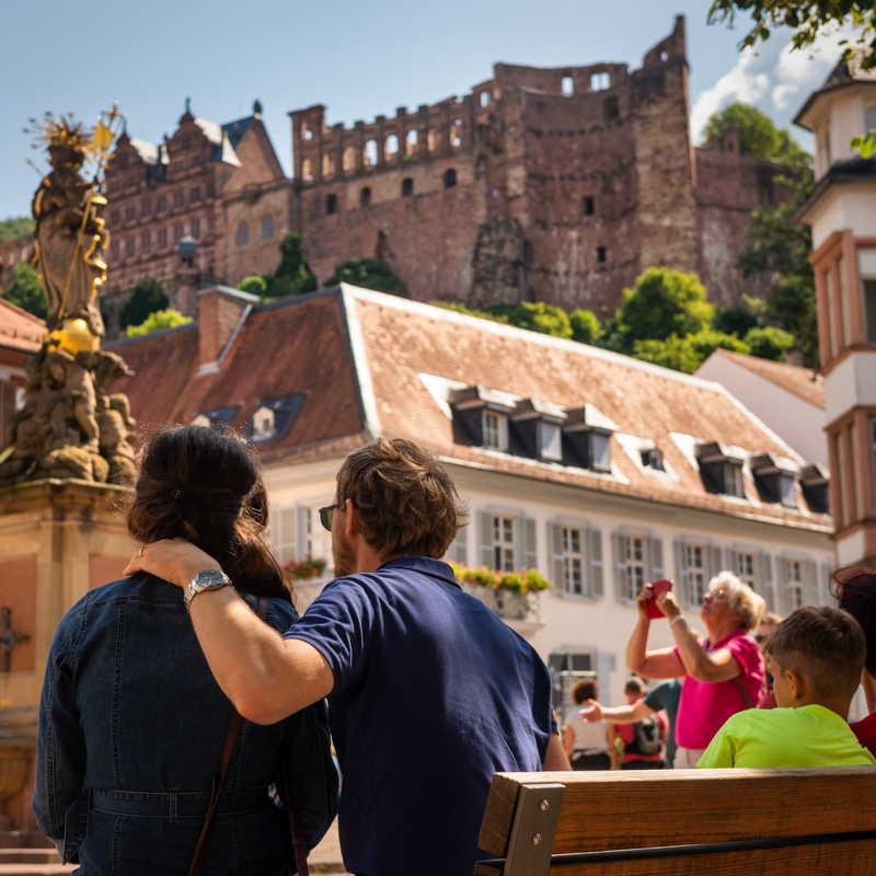 Heidelberg | Kornmarkt und Heidelberger Schloss
